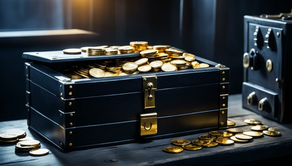 storing gold coins and gold bars