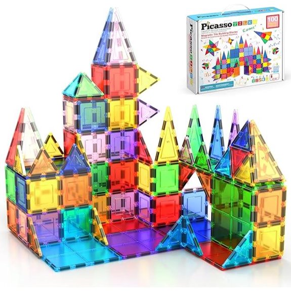 PicassoTiles 100-Piece Magnet Building Tile Set