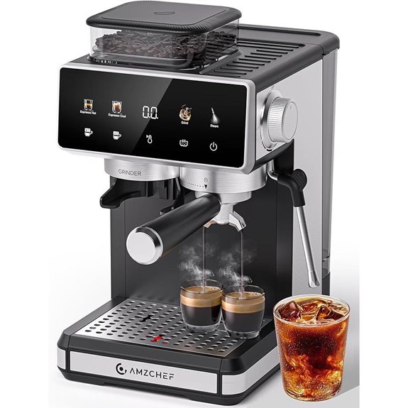 AMZCHEF 20-Bar Espresso Machine with Grinder