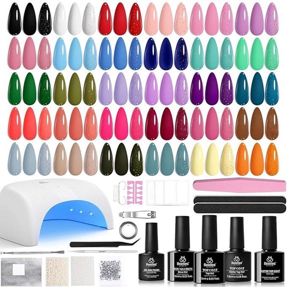 Beetles Gel Nail Polish Kit with UV Light (54 pcs)