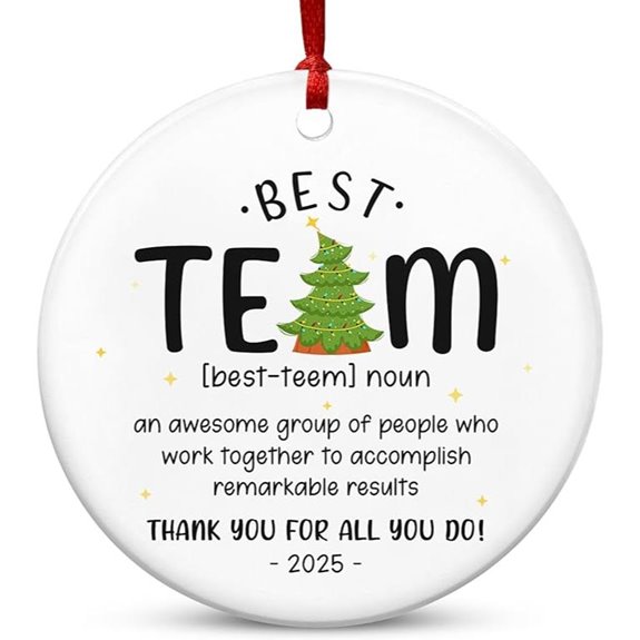 TEEZWONDER Best Team Ever Christmas Ornament
