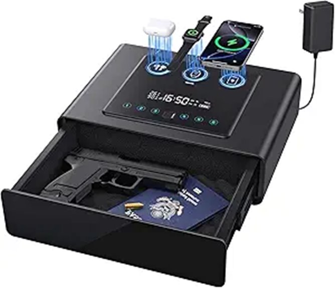 Yoqimi Biometric Gun Safe with Wireless Charging