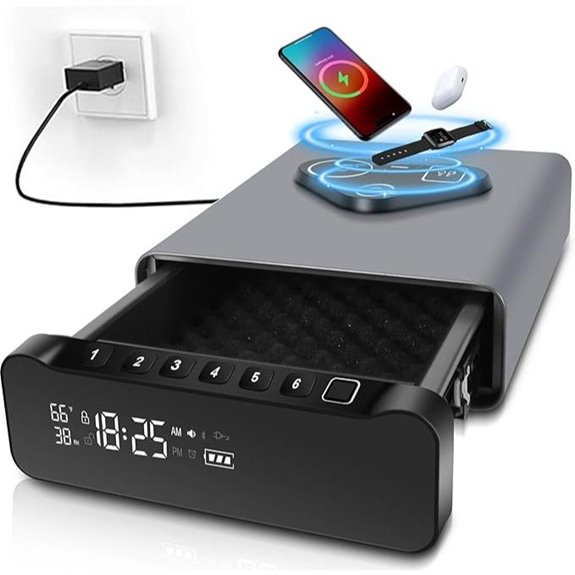 FTOP Biometric Gun Safe with Wireless Charging & Clock