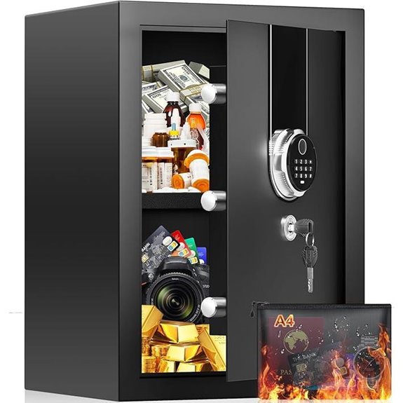 Biometric Fireproof Safe Box with Waterproof Bag