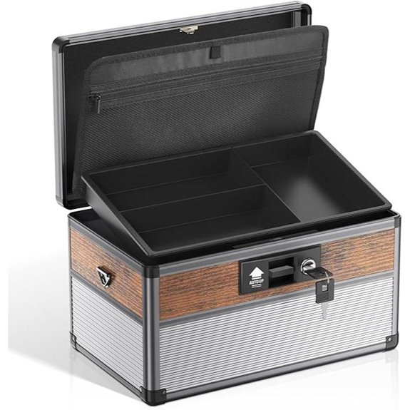 Glosen Locking Medicine Box First Aid Safe Medium Black