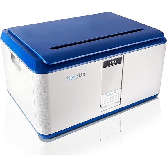 SereneLife 21-Gallon Lockable Storage Trunk Blue