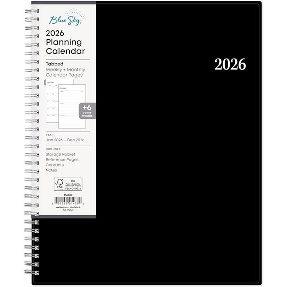 Blue Sky 2026 Weekly & Monthly Planner Calendar