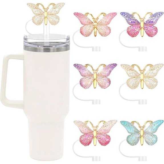 6PCS Butterfly Straw Cover Caps for Stanley Tumblers