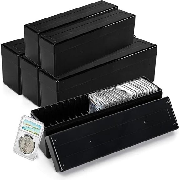 Jucoan 6 Pack Coin Slab Storage Box Organizer
