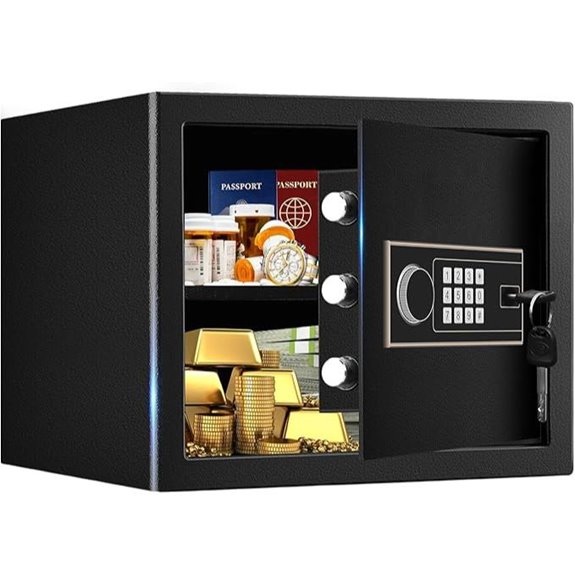 Small Fireproof Safe with Digital Lock and Shelf