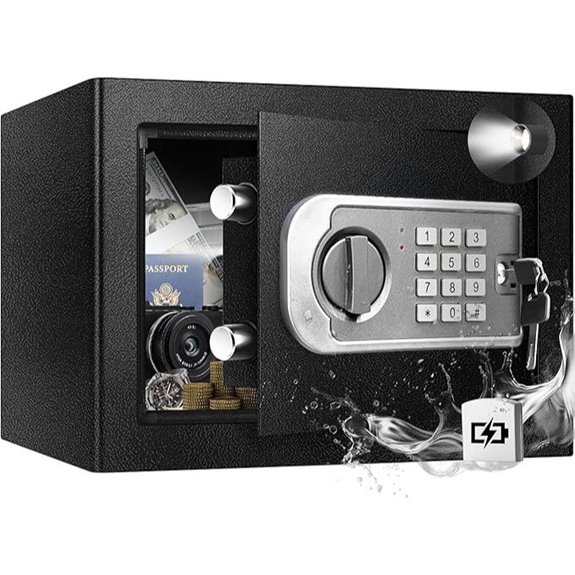 Small Mountable Safe Box with Alarm and Keypad
