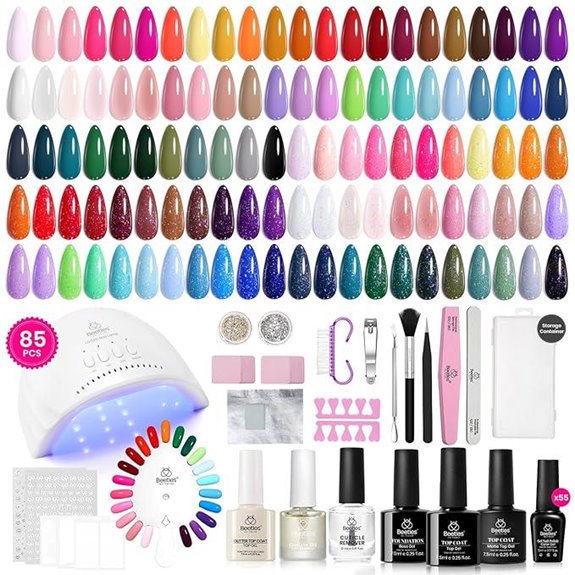 Beetles Gel Nail Polish Kit with UV Light (85 Pieces)