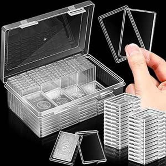 Batiyeer 50 Pcs 1 oz Silver Bar Storage Capsules