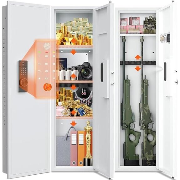 Hidden Wall Safe with Fingerprint Lock and Shelves