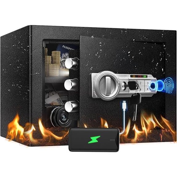 Biometric Home Safe with Alarm and USB Backup