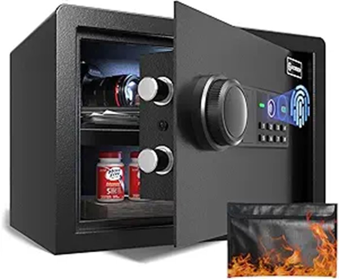 XDeer Biometric Safe Box with Fireproof Bag