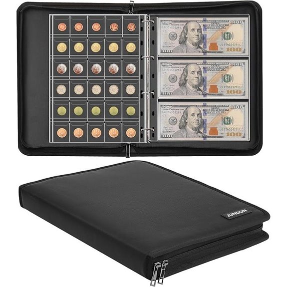 Fireproof Coin Album with 300 Pockets and Sleeves