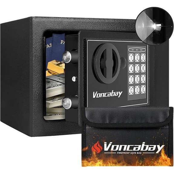 Voncabay Fireproof Digital Safe Box with Sensor Light