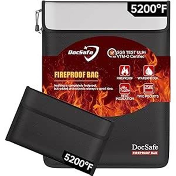 DocSafe Fireproof Document Bag with Organizer