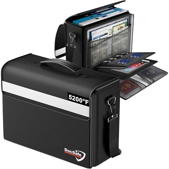 DocSafe Fireproof Document Bag with Multiple Pockets