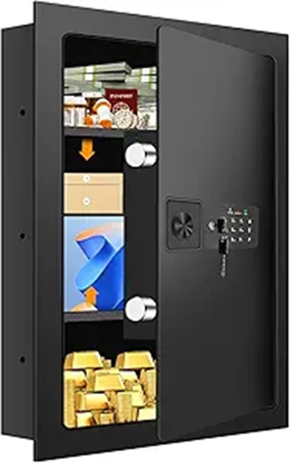 Large Fireproof In-Wall Safe with Electronic Keypad