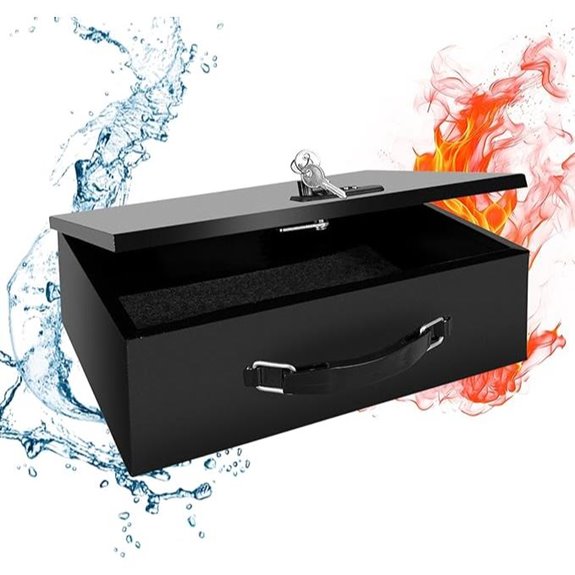 YIYITOOLS Fireproof Lock Box with Key & Combination