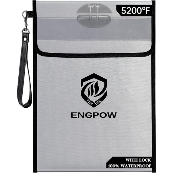 Fireproof Document Bag with Lock 15x11