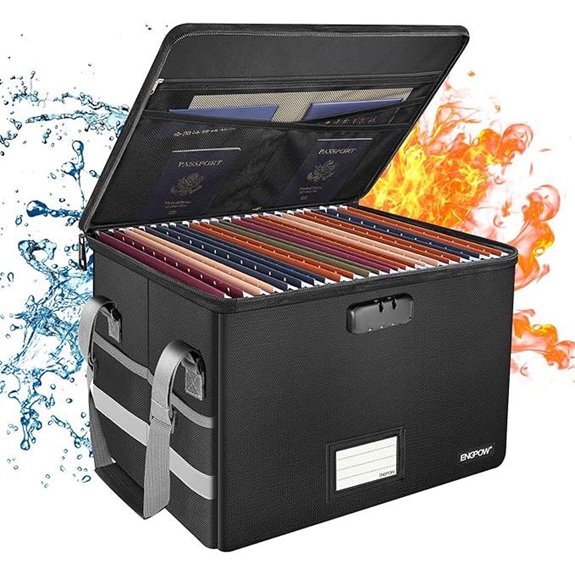 ENGPOW Fireproof Locking File Box with Pockets