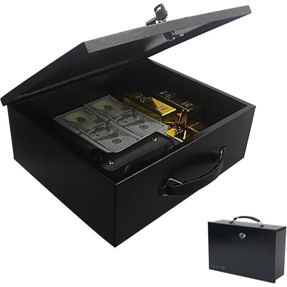 Yuanshikj Fireproof Lock Safe Box with Carry Handle