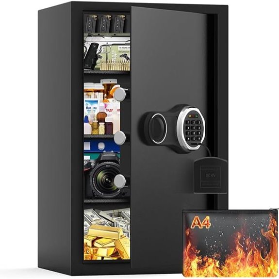 Large Fireproof Safe with Lock and Document Bag