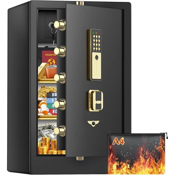 Fireproof Home Safe with Lock Box and Combination