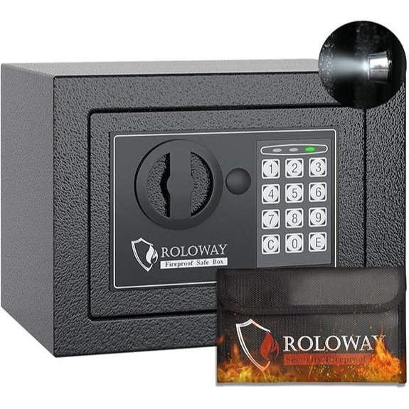 ROLOWAY Fireproof Steel Money Safe with Keypad
