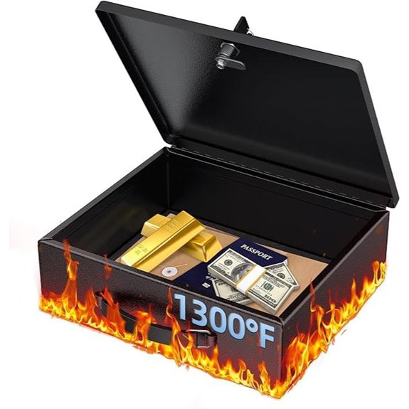 Uniclife Fireproof Lock Box for Valuables and Documents