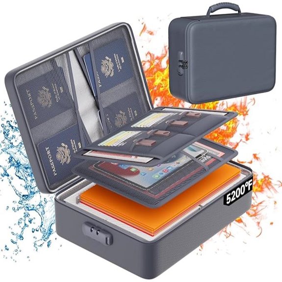 DocSafe Fireproof Water-Resistant Document Organizer Gray