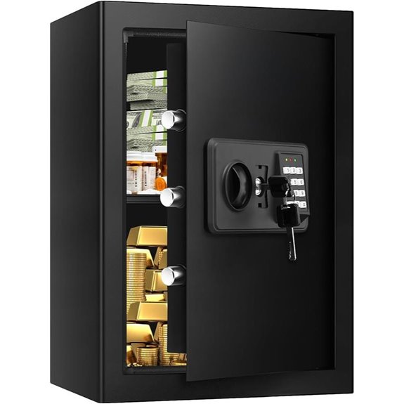 Large Fireproof Water-Resistant Home Safe with Digital Lock