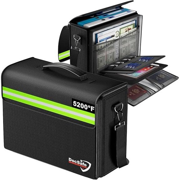 DocSafe Fireproof Waterproof Document Bag with Pockets