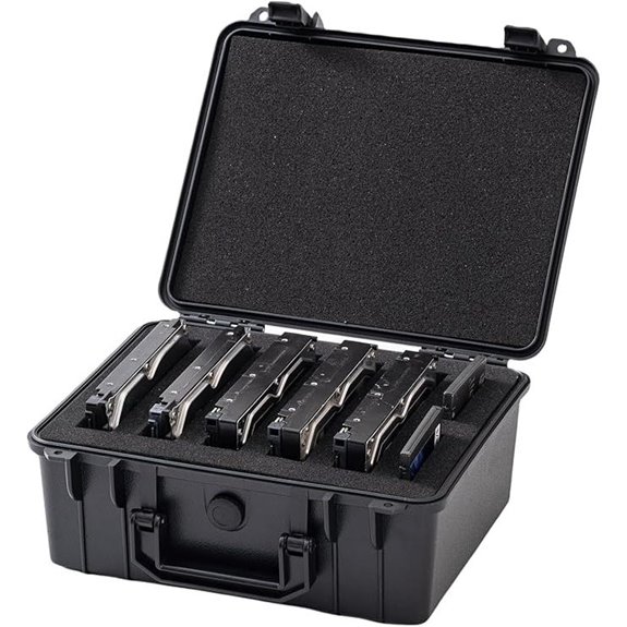 5-Bay Shockproof Hard Drive Storage Case