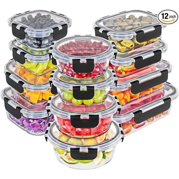 Magic Mill Borosilicate Glass Food Storage Containers (24pc)