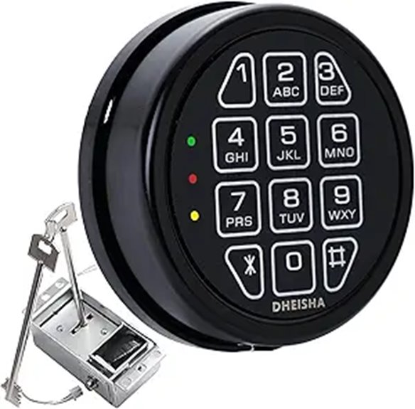 Gun Safe Replacement Lock with 2 Backup Keys Black Safe Keypad Lock