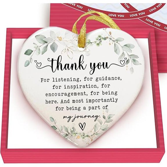 GOSSBY Heart-Shaped Thank You Ornament for Women