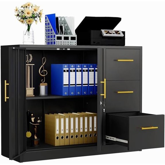 Heavy-Duty Lockable Metal Lateral File Cabinet