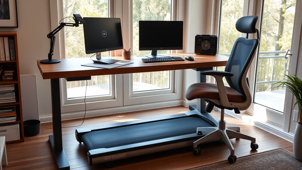 home office treadmill setup