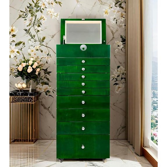45 Jewelry Armoire with Lock and Storage