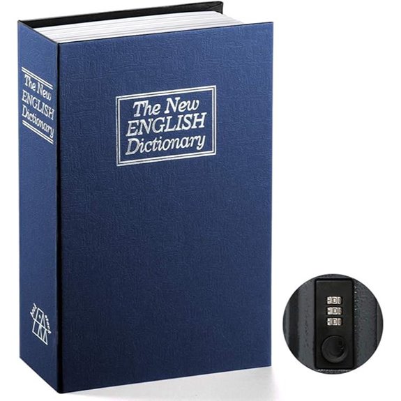 Book Safe with Combination Lock Large Navy Safe Box