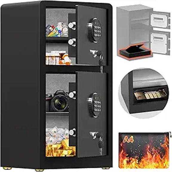 Extra Large Fireproof Waterproof Home Safe with Double Safes