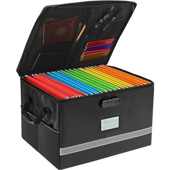 Fireproof File Organizer with Lock and Handle