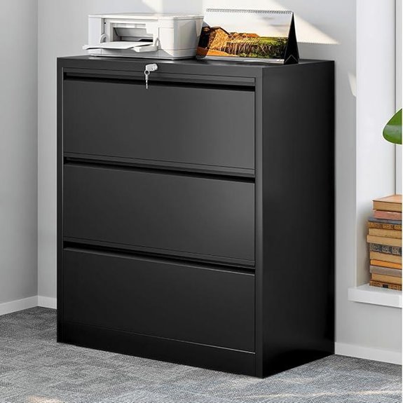 DWVO Lockable Metal Lateral File Cabinet (3 Drawers)