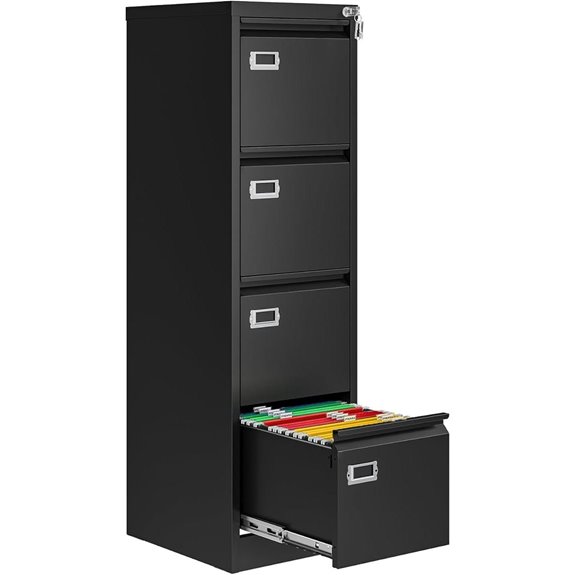 4-Drawer Lockable Metal File Cabinet for Office