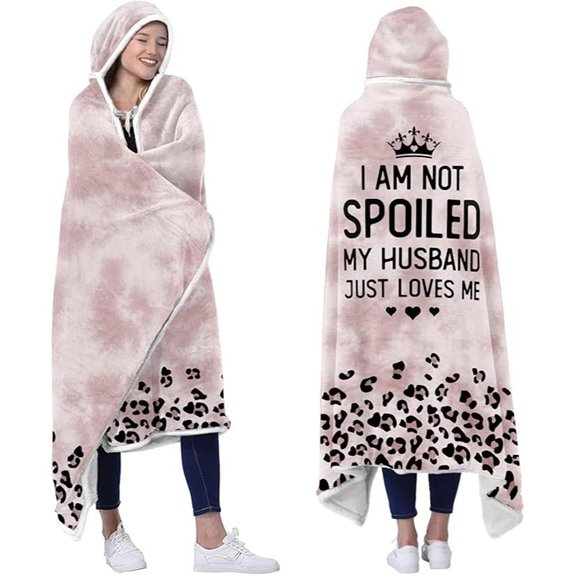 Spoiled Wife Fleece Hoodie Blanket - Wife Gift Idea