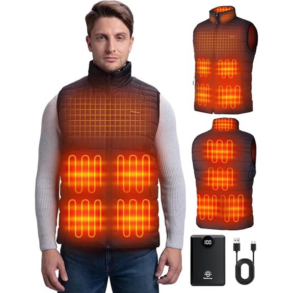 Heated Men's Vest with 9 Zones & Battery Pack